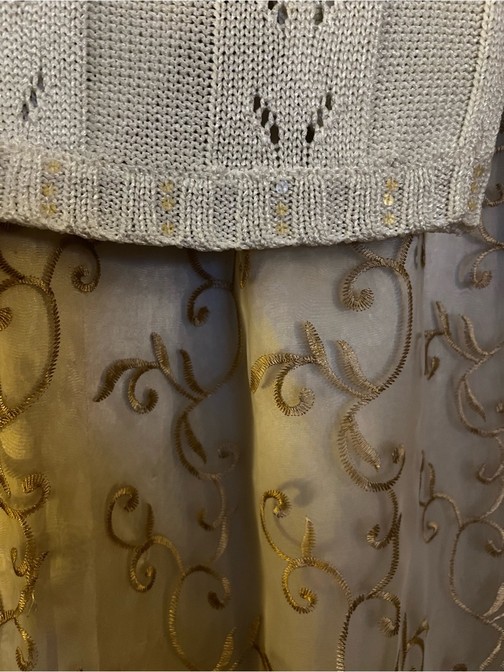 bebe Cream Open-Knit Ruffle-Trim Cropped Cardigan - Picture 4 of 12